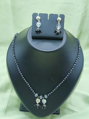 white heart shape mangalsutra