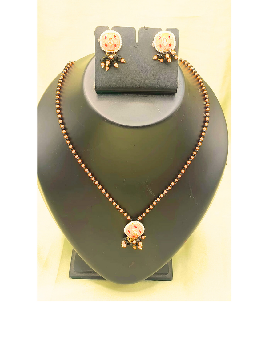 yellow square shape mangalsutra
